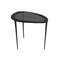 Black Aluminum Abstract Oval Shaped Accent Table with Shaded Glass Top